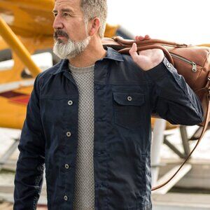 Flint & Tinder Flannel-Lined Waxed Trucker Jacket